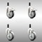 Service Caster 4 Inch 316SS Thermoplastic Rubber Swivel 7/8 Inch Stem Caster Lock Brake, 2PK SCC-SS316TTLEX20S414-TPRB-2-S-2-78 - alternate 2